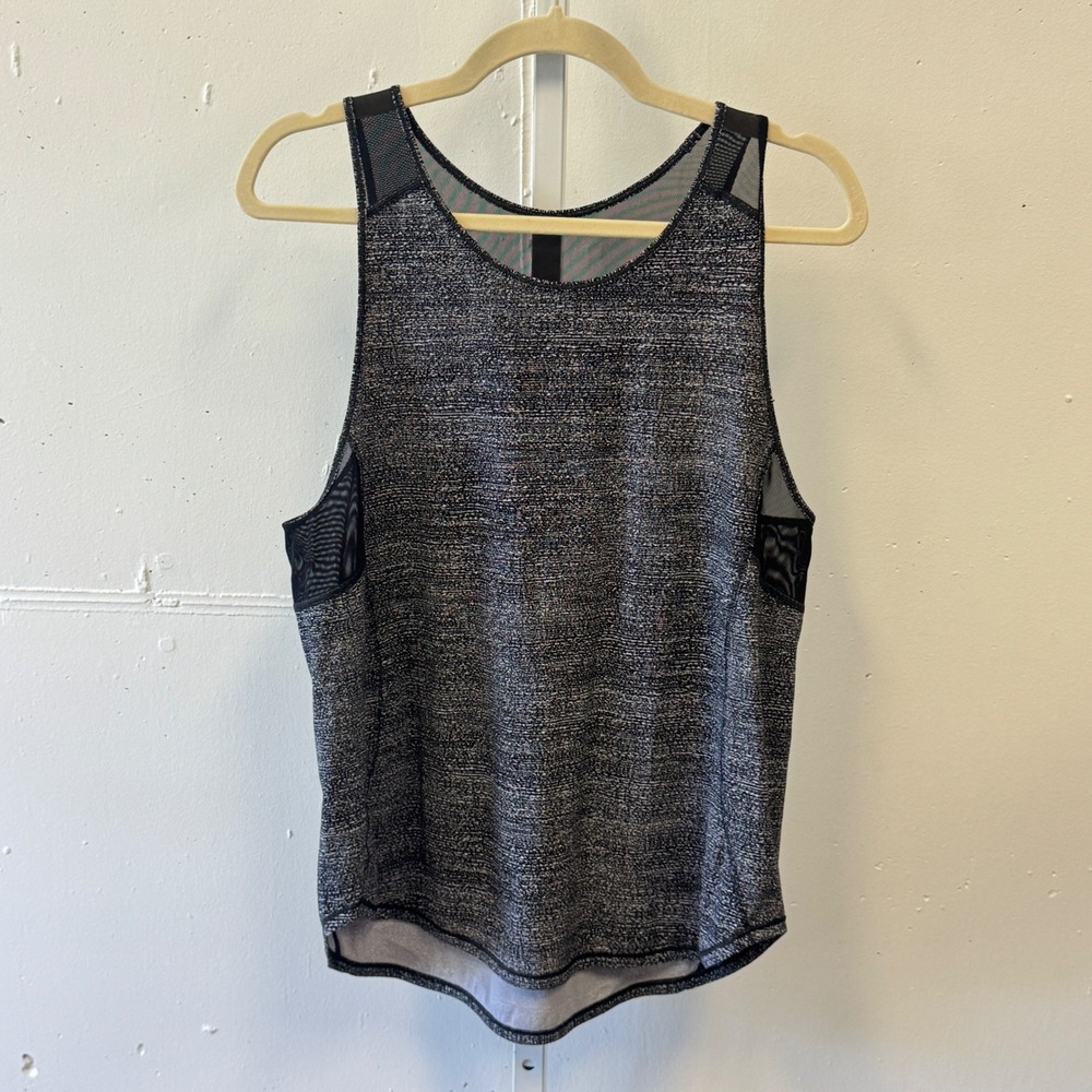 Lululemon Mesh Back Racerback‎ Tank Top Space Dye Black White Size Small
